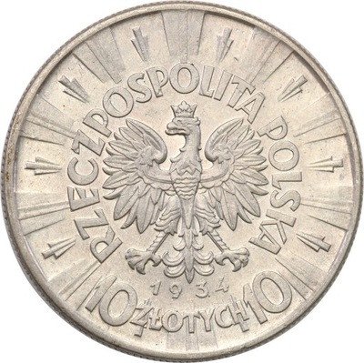 II RP 10 złotych 1934 Piłsudski st.2- RZADKIE