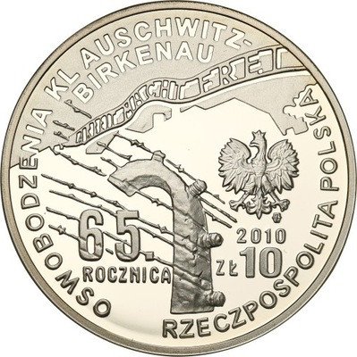 III RP 10 złotych 2010 Auschwitz - Pilecki st.L