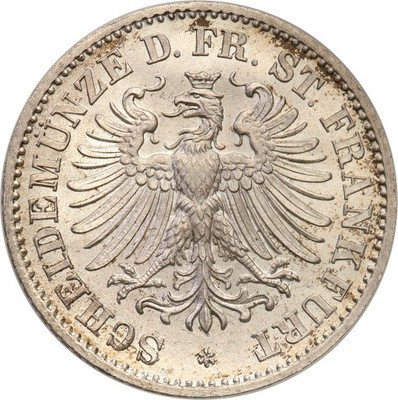 Niemcy Frankfurt 6 Kreuzer 1866 st.1 PIĘKNY