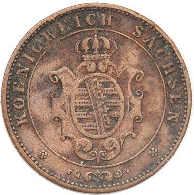 Niemcy Saksonia 5 fenigów 1867 B st.3