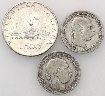 Europa monety srebrne lot 3 szt. st.3