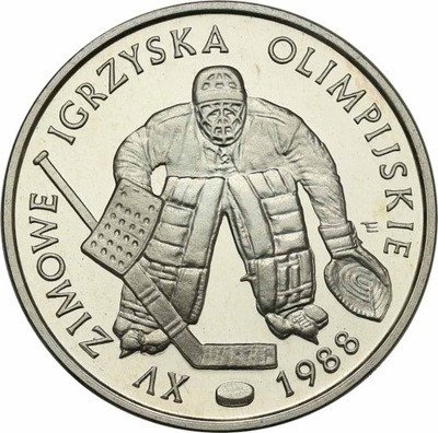 PRL 500 złotych 1987 Calgary hokej st.L