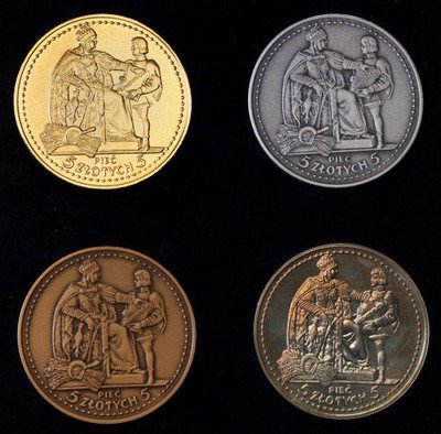 Kopie monety 5 zł 1925 Konstytucja zestaw 4 sztuk