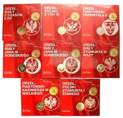 Orły polskie lot 8 sztuk żetony MW