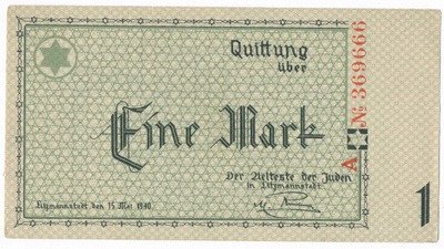 Banknot Getto Łódź 1 marka 1940 st.2