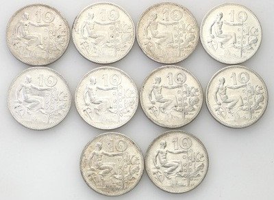 Czechosłowacja monety srebrne lot 10 szt. st.2-