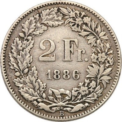 Szwajcaria 2 franki 1886 srebro st.3