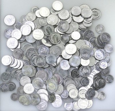Duży zestaw monet PRL 10 groszy - 1 zł aluminium