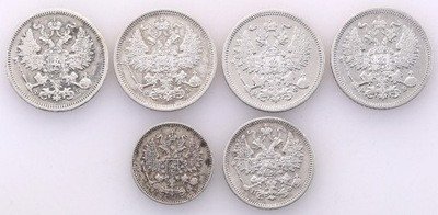 Rosja kopiejki 1860-65 Aleksander II 6 szt. st.3/2