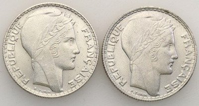 Francja 10 franków 1932 + 1933 lot 2 szt. st.1