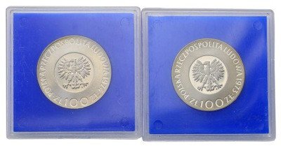 100 złotych 1973 + 1974 Kopernik lot 2 szt. st.L