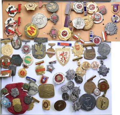 Polska PRL odznaki różne lot 68 sztuk