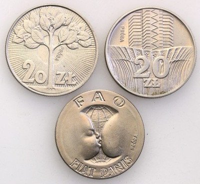 PRL PRÓBY miedzionikiel lot 3 szt. st.1