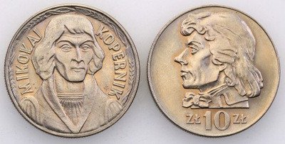 10 zł 1968 + 70 Kopernik + Kościuszko 2 szt. st.1
