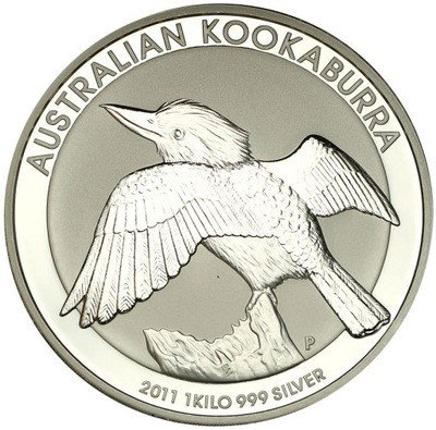 Australia 30 dolarów 2011 kookaburra SREBRO 1 kg
