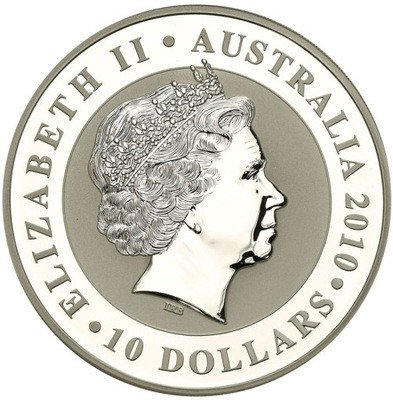 Australia 10 dolarów 2010 koala SREBRO 10 uncji