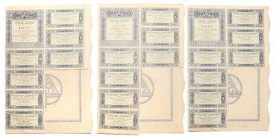 II RP akcje Lilpop Warszawa lot 3 sztuk