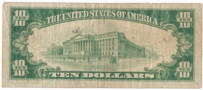 Banknot USA 10 dolarów 1928 Gold Certificate st.3
