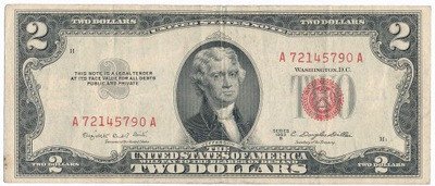 Banknot USA 2 dolary 1953 B red seal st.3