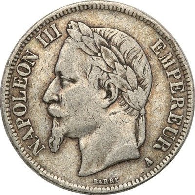 Francja 5 franków 1867 st.3