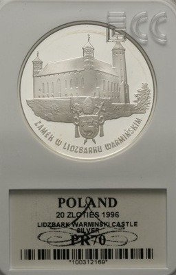 III RP 20 złotych 1996 Lidzbark - zamek GCN PR70