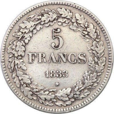 Belgia 5 franków 1833, Bruksela st.3
