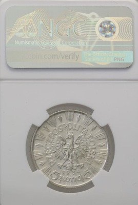 II RP. 5 zlotych 1934 Piłsudski NGC AU 55