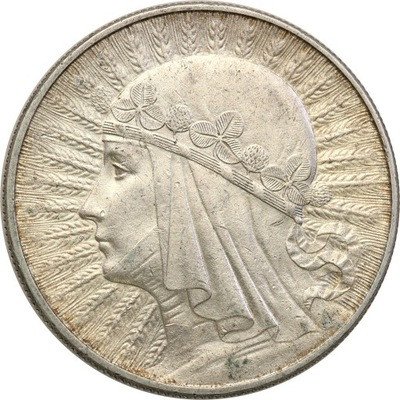 10 złotych 1932 (znak mennicy) głowa kobiety st1