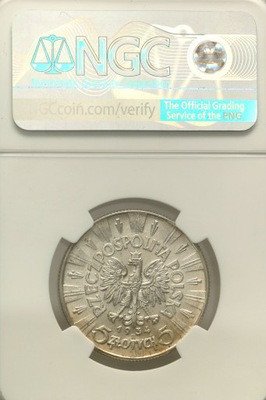 II RP. 5 zlotych 1934 Piłsudski NGC AU 58