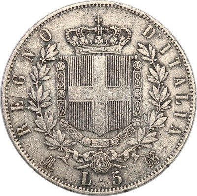 Włochy 5 Lirów 1869 M Mediolan st.3