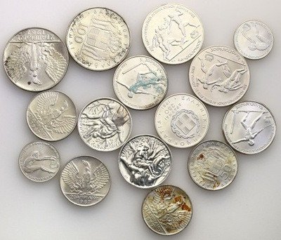 Grecja monety srebrne różne zestaw 15 szt. st.1/2