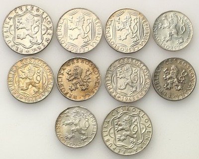 Czechosłowacja monety srebrne 10 szt. st.2