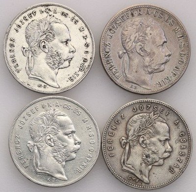 Węgry 1 forint srebro zestaw 4 szt. st.3