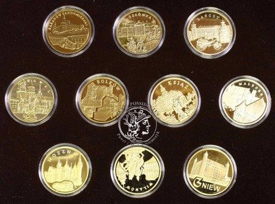 Skarbiec Mennicy zestaw Zamki i Pałace 10 szt st.L