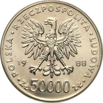 Polska PRL 50000 zł 1988 Piłsudski st. 1