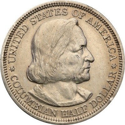 USA 1/2 dolara 1893 Krzysztof Kolumb st.2+