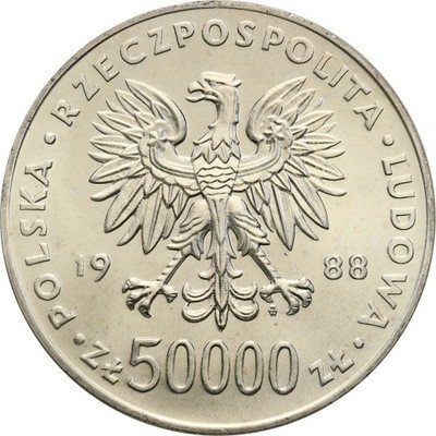 Polska PRL 50000 zł 1988 Piłsudski st. 1