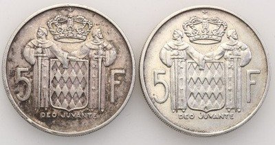 Monako 5 franków 1960 + 1966 lot 2 szt. st.2-