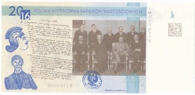 Banknot testowy PWPW Ignacy Matuszewski 2016