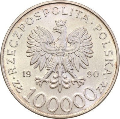III RP 100000 złotych 1990 Solidarność typ A st. 1