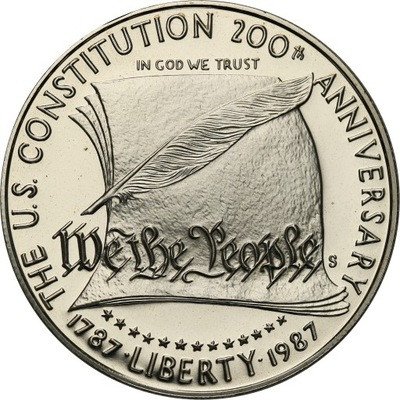 USA 1 dolar 1987 S Konstytucja SREBRO st.1