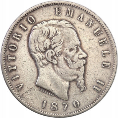 Włochy 5 Lirów 1870 M Mediolan st.3