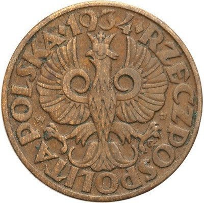 II RP 5 groszy 1934 Rzadkość st.3