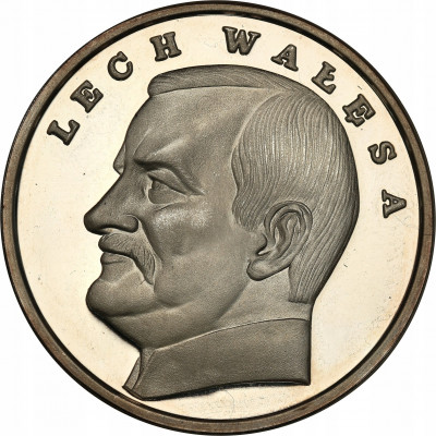 Polska Lech Wałęsa medal 1990 SREBRO 1 uncja st.L