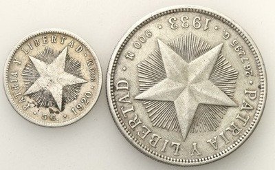 Kuba 1 Peso 1933 + 20 c 1920 st.3