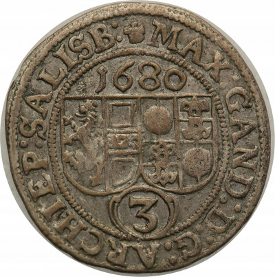 Austria 3 Krajcary 1680 Salzburg st.3+