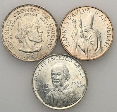 Świat monety srebrne zestaw 3 szt. st.1
