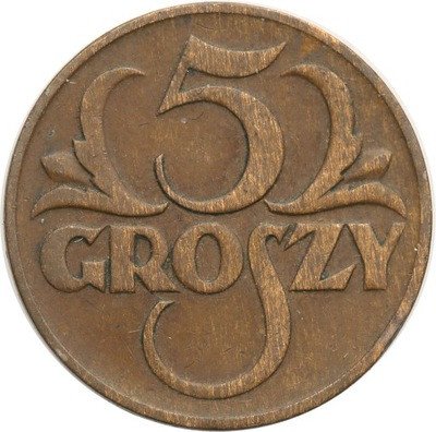 II RP 5 groszy 1934 Rzadkość st.3