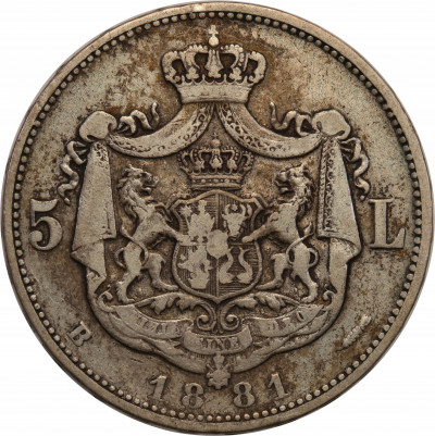 Rumunia 5 lei 1881 napis na obrzeżu st.3