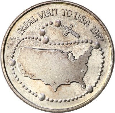 USA medal 1987 Jan Paweł II SREBRO st.L